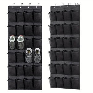 Organisateur de chaussures suspendu – à accrocher sur la porte, poches en filet, transparent – grande capacité, gain de place – pour chambre, placard, dortoir, etc. - Product Image 2