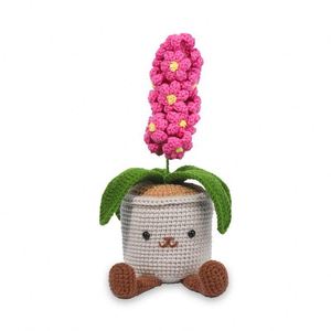 Maceta de Flores Tejida a Crochet, Mini Tulipán, Margarita, Girasol, Adorno de Planta Tejida para Coche, Escritorio, Estante, Regalo Navideño, Decoración - Product Image 1