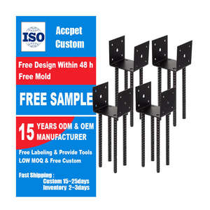 Support de <span class=keywords><strong>poteau</strong></span> de pergola de porche noir 4*4, installation facile, métal durable, support de <span class=keywords><strong>poteau</strong></span> de clôture <span class=keywords><strong>en</strong></span> fer, support de <span class=keywords><strong>poteau</strong></span> de clôture <span class=keywords><strong>en</strong></span> forme de <span class=keywords><strong>U</strong></span> - Product Image 1