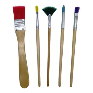 Golden Synthetic Hair Nylon Wire Artist Brush Paint Set Art Brush Professional