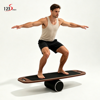 Planche d'équilibre en bois 123Sports ou équipement d'entraînement et d'exercice sportif, épaisse, durable, antidérapante