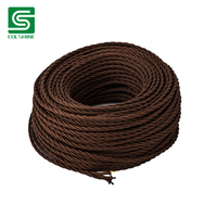 Cable textil trenzado flexible Cable cubierto de tela para iluminación de hogar y cafetería