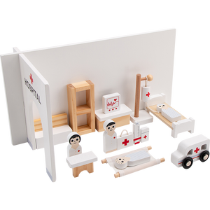 Jouet de simulation <span class=keywords><strong>en</strong></span> bois stéréo pour enfants : jeu familial, hôpital, ambulance, patients – Jouets éducatifs pour enfants <span class=keywords><strong>en</strong></span> gros - Product Image 2