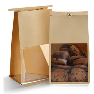 Manufacturer Golden Supplier Bread Kraft Paper Bag Kraft Paper Bag For Food Tin Tie Kraft Paper Bag With Window