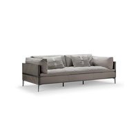 Modèle Rakka-Kenneth, canapé italien minimaliste en chêne, une place, style moderne, luxe léger, avec revêtement en cuir de vache
