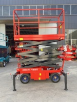 JIAYAO Mini-élévateur à ciseaux hydraulique électrique vertical fiable, 20m, en acier, capacité 500kg, batterie 12V, vitesse 4,5m/min, 2 pieds