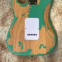 ST Factory OEM Solid Wood Maple Neck Aged Green Electric Guitar with Fast Shipping
