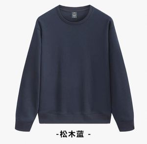 เสื้อฮู้ดดี้คุณภาพสูงแบบ OEM สีพื้น ผ้าพลัฌ คอกลม สำหรับฤดูหนาว เสื้อสเวตเชิ้ตสีขาวขายส่ง รุ่น 8011 - Product Image 6