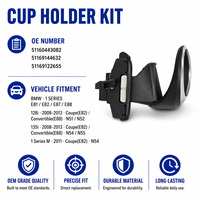 Kit de rangement multi-gobelets 51160443082 51169144632 51169122655 pour BMW E81 E82 E87 E88 E84 Série 1 Accessoire de cabine
