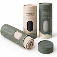 Emballage écologique en carton kraft pour sous-vêtements, serviettes, foulards, t-shirts, vêtements, tube en papier avec fenêtre découpée