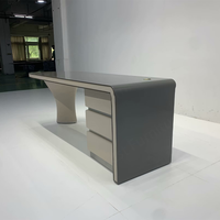 Nouvelle Arrivée Hauteur Réglable Assis Bureau Bureau Gris Brillant Bureau de Professeur avec Tiroirs