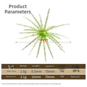 Leurre d'imitation, Appât souple flottant en forme d'ormeau, Appât souple en TPE, Appât souple biomimétique en forme d'insecte, Boîte en forme de seau - Product Image 6