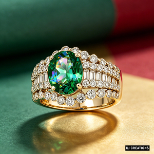Bague Halo en Or Massif 10K/14K/18K Personnalisée avec Saphir Ovale et Diamant de Laboratoire Certifié IGI Qualité VVS-VS Taille Brillant pour Mariage et Fêtes - Product Image 6
