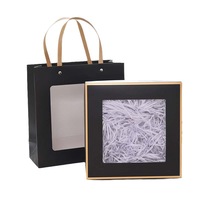 Paquet de boîte cadeau personnalisée avec fenêtre transparente sac cadeau costume anniversaire Valentine Mather Day emballage cadeau boîtes pliantes avec poignée