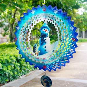 Artificial Rectangle Stainless Steel Hanging Wind Spinner Waterproof Garden Ornament for Christmas Gifts Holiday Decorations - Product Image 5