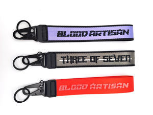 Llaveros personalizados de cinta jacquard, cordones <span class=keywords><strong>para</strong></span> móvil, llaveros de tela, cordones de nailon personalizados, portatarjetas, llaveros de cuero - Product Image 1