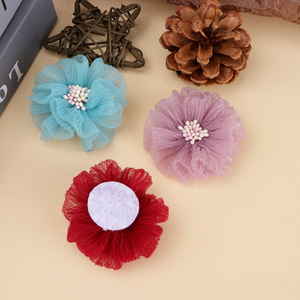 Malla de gasa con flores y patrón de camelia, accesorios suaves de tul para el cabello para niños pequeños, ropa unisex para bebés, zapatos, sombreros, decoración DIY - Product Image 3