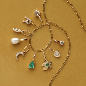 Europe United States New Stainless Steel DIY12 Birthstone Pendant Necklace Butterfly <b>Cross</b> Shape Link 18K Gold Vacuum Plating - Product Image 2