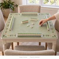 Tapis de Mahjong Anti-Rayures Yugaland en Caoutchouc, Réduction du Bruit, Antidérapant, Inodore, 800*800mm, 3mm, pour Clubs d'Échecs et de Cartes