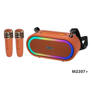 M2207 + ポータブルワイヤレスマイクパーティーDJ屋外ラウドスピーカーFMラジオ/TF/USB BTスピーカーDaul Micアクティブスーパーベースステレオスピーカー - Product Image 6