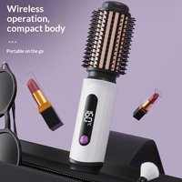Sikat Rambut Pelurus & Pengikal Tanpa Kabel Eksklusif Lintas Batas, Dua Fungsi Pelurus/Pengikal, 2600 MAh, Dapat Diisi Ulang, Elektrik