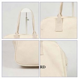 Lightweight <b>Foldable</b> Canvas Tote <b>Bag</b> Custom Logo with Zipper and Handles for Gym Travel Outdoor - Product Image 2