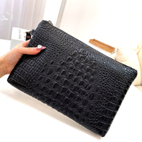 Pochette en cuir pour hommes Poignées Luxe Bon vegan Sac à main en cuir pour hommes Petit logo personnalisé Sac à main Tendance Pochette Sac à main