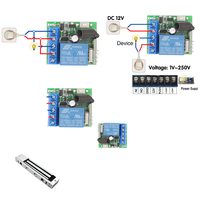 Interrupteur à distance sans fil 433 MHz, récepteur relais 1 canal 12V 10A, émetteur à code fixe ON/OFF pour moteur de portail de garage et éclairage