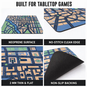 Tapis de jeu rectangulaire en néoprène de haute qualité, grande taille, personnalisé, 122*122cm, antidérapant, marque OEM, Battle Grid - Product Image 3