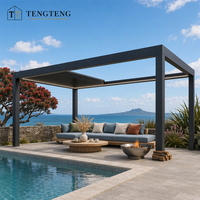 Pergola extérieure en aluminium écologique avec structure thermolaquée et design imperméable pour jardin et cour arrière