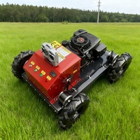 Robot mesin pemotong rumput RC bertenaga bensin Remote kontrol mulai mesin pemotong rumput cerdas
