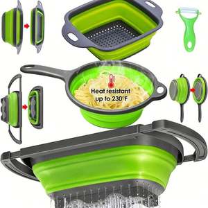 Passoire pliable en silicone écologique pour laver les fruits et légumes - Product Image 4