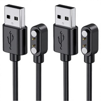 Câble de charge magnétique USB-A 2 broches 4 broches Pogo Pin pour montre connectée, mixeur portable, petits appareils électroniques
