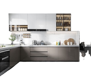<span class=keywords><strong>Mobili</strong></span> da <span class=keywords><strong>Cucina</strong></span> Modulari E0 MFC per Ingrosso Fabbrica, Armadietti RTA Flat Pack a Installazione Rapida per Costruzioni di Appartamenti - Product Image 2