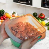 Sac de stockage alimentaire personnalisé moule réutilisable en silicone bac à légumes pour collation fruits et légumes produits de cuisine lavables avec sacs refermables