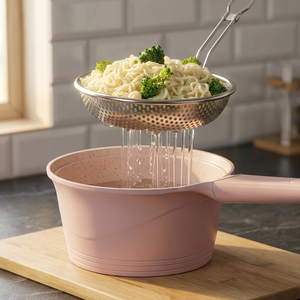 Écumoire en acier inoxydable avec manche en bois, passoire à huile résistante à la chaleur pour la maison et la cuisine, friture et cuisson - Product Image 4