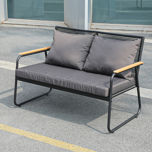 Moderni Mobili da <span class=keywords><strong>Esterno</strong></span> Doppio Posto Singolo Divano da Giardino Set con Tavolo in Vetro per Hotel Quattro Pezzi Arredo da <span class=keywords><strong>Esterno</strong></span> - Product Image 6