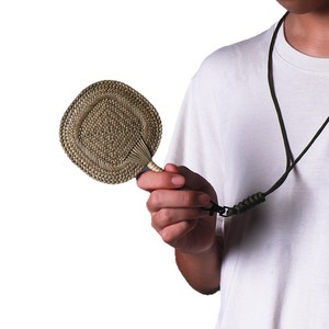 Mini Straw Fan Neck Hanging Woven Portable Wearable Fan For Tourists - Product Image 5