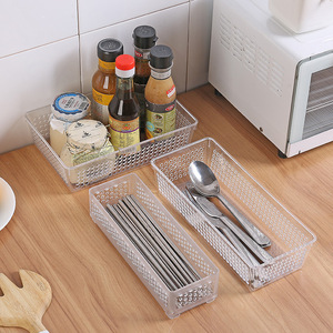 Transparent Storage Box Rectangular Stackable Office Organizer With Dots Pattern For Stationery And Bathroom Use 3047 - Product Image 2