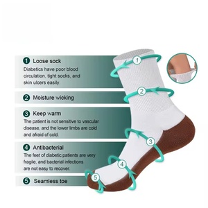 Calcetines de Bambú Personalizados, Transpirables, para Personas con Problemas Circulatorios, Calcetines de Media Pantorrilla para Diabéticos, Alta Calidad, Venta al Por Mayor - Product Image 3