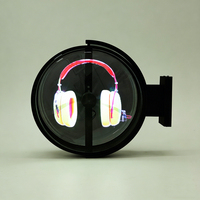 Boîte à lumière numérique holographique 3D double face, boîte d'affichage LED intérieure/extérieure, ventilateur holographique dynamique avec couvercle pour café