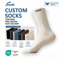 Chaussettes de sport unisexes personnalisées avec logo, respirantes, en mélange de coton, séchage rapide, antibactériennes, certifiées Oeko-Tex