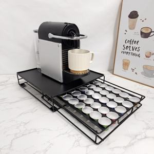 Estante de nuevo diseño 2022, soporte de cápsulas de café de Metal negro, estante de almacenamiento deslizante de <span class=keywords><strong>Base</strong></span> de máquina de café 40 <span class=keywords><strong>Nespresso</strong></span> - Product Image 5
