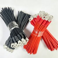 Arnés de cableado con terminal de anillo personalizado y cable de tierra de batería con terminal tipo O rojo y negro para conexión de energía, puesta a tierra y equipos