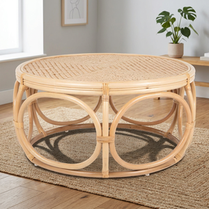 High Quality Handmade Rustic Rattan Round <b>Table</b> and Natural Rattan Home Furniture From Vietnam Handicraft - Product Image 1