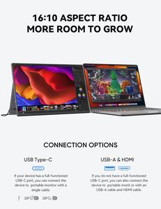 13.3 inch màn hình di động IPS 1080P/4K HDR FreeSync 100% sRGB 300cd/m², cảm ứng tùy chọn, Type-C/HDMI, - Product Image 5