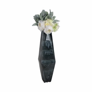 Vaso in ceramica geometrico angolare moderno nero per soggiorno e decorazioni per la casa - Product Image 2