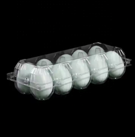 Boîte d'emballage de plateau d'oeufs en plastique PET transparent plateau d'emballage d'oeufs pliant en plastique conteneur à clapet de stockage pour oeufs