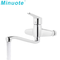 Robinet de lavabo de luxe de qualité supérieure, double trou, rotation à 360 degrés, mitigeur de bain à poignée unique