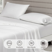Ensemble de draps en fibre de bambou tissée douce de luxe de haute qualité, 300TC, respirant, antibactérien, hypoallergénique, certifié Oeko-Tex